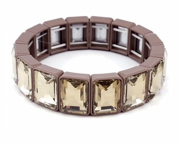 1917f Bransoletka elegancka na gumce rozciągliwa kryształki