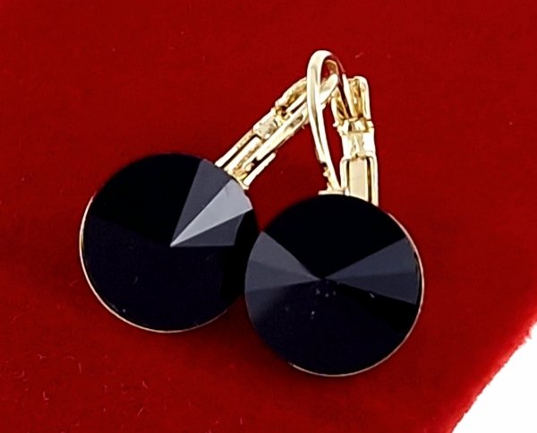 794 Kolczyki złote Austrian Crystal cyrkonia pozłacane 14k Xuping wiszące