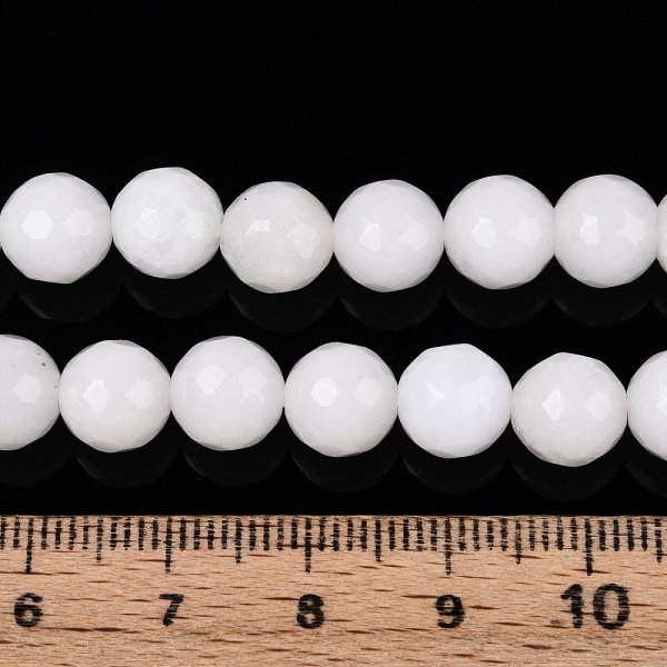 sz283Jadeit kamień naturalny fasetowany 8mm pasmo 38cm