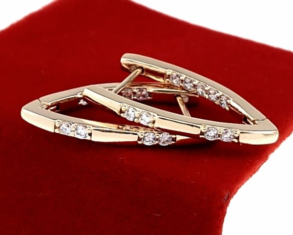 4494 Kolczyki złote cyrkonia pozłacane 18k Xuping wiszące 