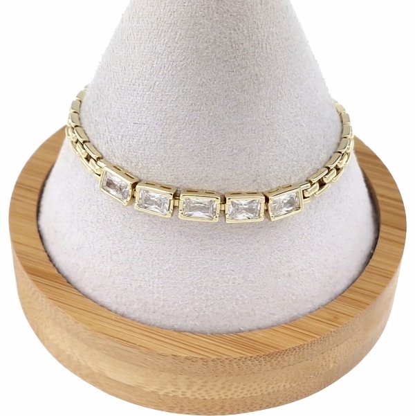 2483c Bransoletka elegancka złota 17+2cm pozłacana 14k Xuping cyrkonie