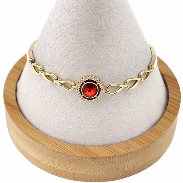 0280 Bransoletka elegancka złota 19cm pozłacana 14k Xuping Austrian Crystal