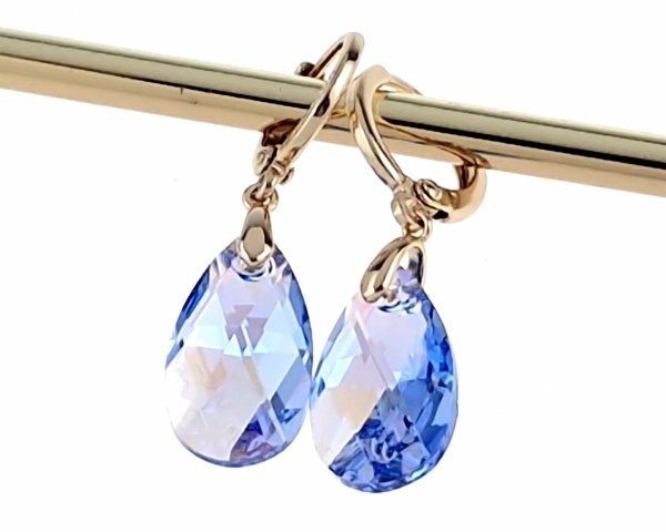 2635 Kolczyki złote Austrian Crystal cyrkonia pozłacane 18k Xuping wiszące
