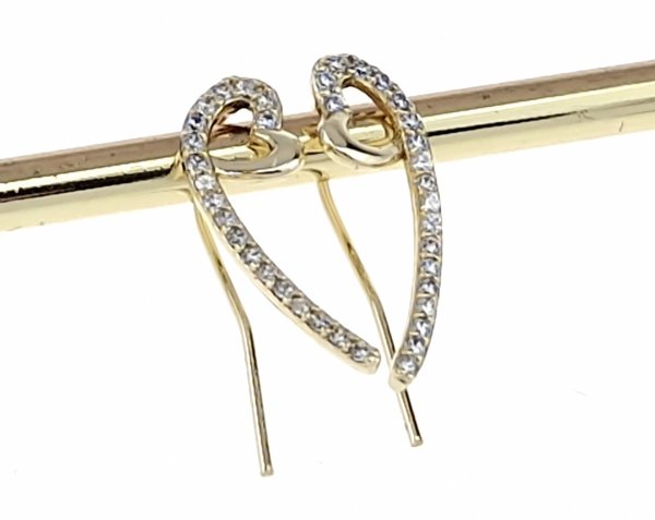 4677 Kolczyki złote pozłacane cyrkonie wiszące 14K Xuping 