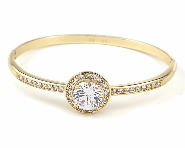 054 Bransoletka bangla 5,9cm złota cyrkonia pozłacana 14k Xuping