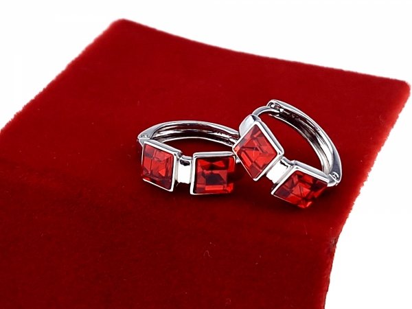 233f Kolczyki srebrne pozłacane białym złotem wiszące koła 1,5cm Austrian Crystal