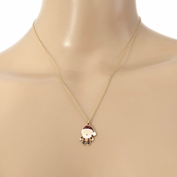 2174 Złoty łańcuszek świąteczny 45+5 naszyjnik stal chirurgiczna Boże Narodzenie święta Mikołaj