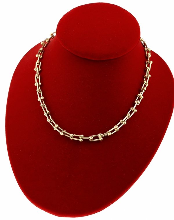 2188 Złoty łańcuszek 41+5cm naszyjnik stal chirurgiczna nierdzewna 316L