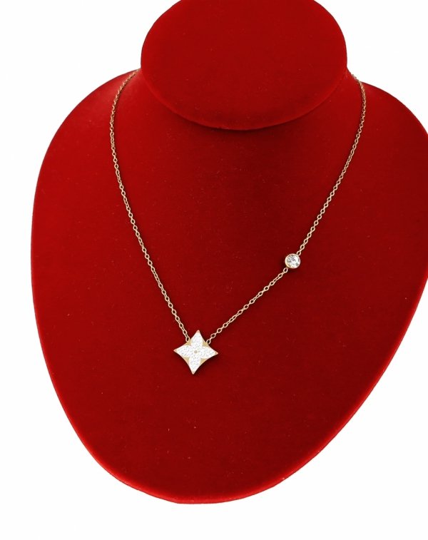 @1225 Złoty łańcuszek naszyjnik 44+5 stal chirurgiczna 316L Viki lady 