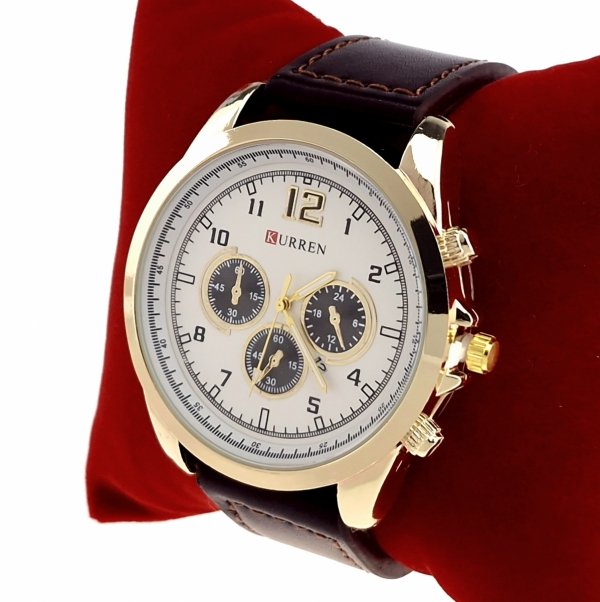 1149 Elegancki zegarek męski skórzany pasek Kurren