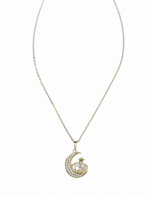 1648 Złoty łańcuszek naszyjnik 40+5cm pozłacany 14k Austrian Crystal 