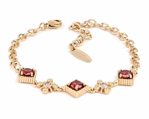 3147 Bransoletka złota cyrkonie pozłacana 18k 20cm 7mm Xuping możliwość skrócenia