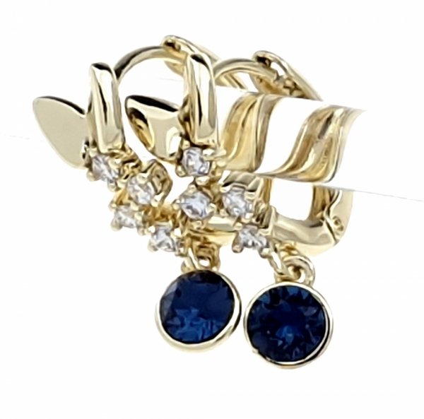 4545 Kolczyki złote pozłacane Austrian Crystal wiszące 14K cyrkonie Xuping 