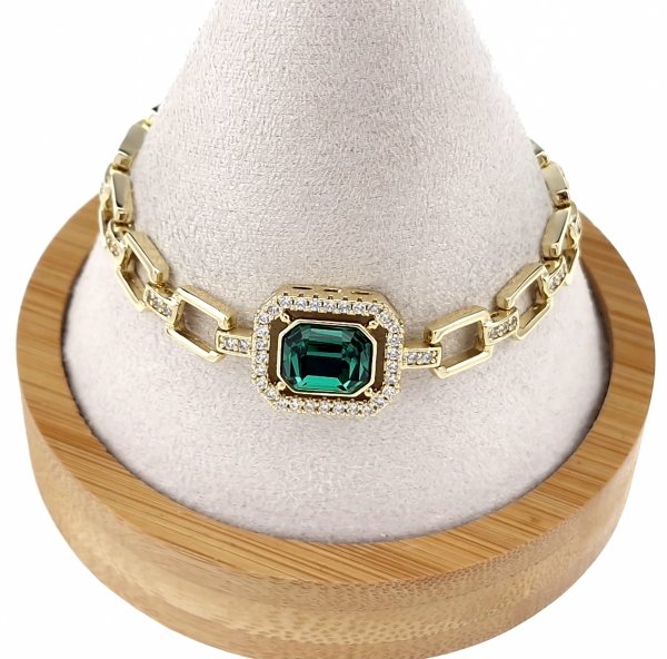 351a Bransoletka elegancka złota 17+2,5cm pozłacana 14k Xuping Austrian Crystal
