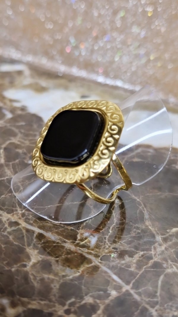 1592a Pierścionek złoty stal chirurgiczna 316L regulowany 