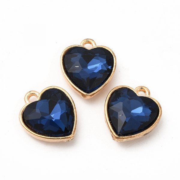 1930g Zawieszka szklana serce fasetowane