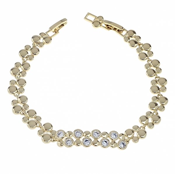 805b Bransoletka elegancka złota cyrkonie 18,5cm pozłacana 14k Xuping 