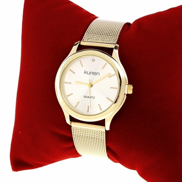 2349 Zegarek damski złoty stal chirurgiczna Kurren elegancki klasyk