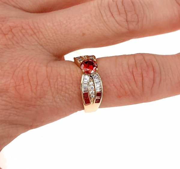 658 Pierścionek złoty zaręczynowy pozłacany 18k Xuping