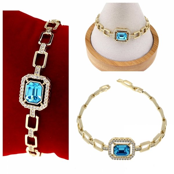 0107 Bransoletka elegancka złota 17+2,5cm pozłacana 14k Xuping Austrian Crystal