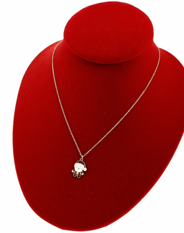 2174 Złoty łańcuszek świąteczny 45+5 naszyjnik stal chirurgiczna Boże Narodzenie święta Mikołaj