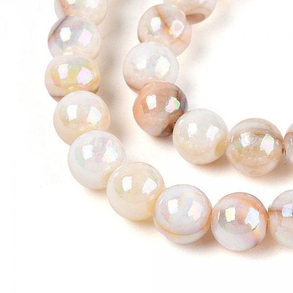 sz230 Koraliki naturalna muszla słodkowodna, kolor AB okrągłe 3mm sznur 38cm
