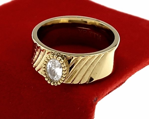 2514 Pierścionek złoty stal chirurgiczna nierdzewna 316L 