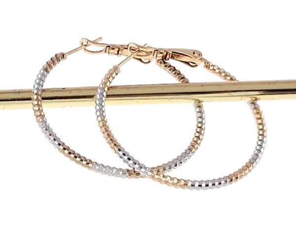 2780 Złote srebrne kolczyki pozłacane 18k Xuping wiszące koła 3,4cm