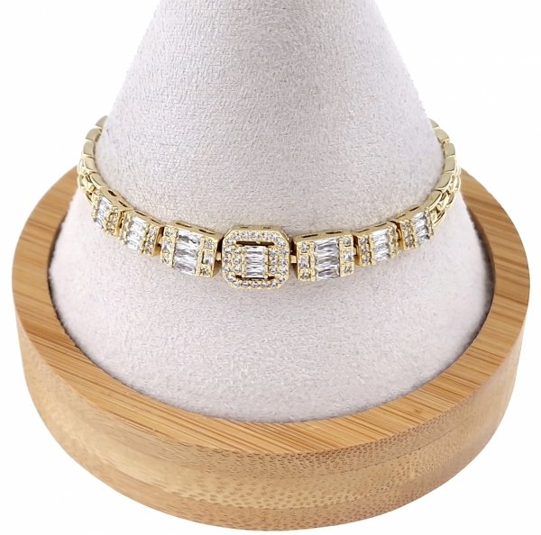 1996 Bransoletka elegancka złota 17+2,5cm pozłacana 14k Xuping cyrkonie