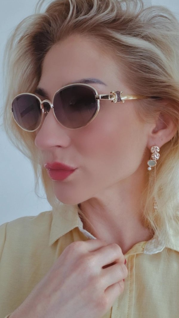 ok118 Damskie okulary przeciwsłoneczne muchy ozdobne UV400