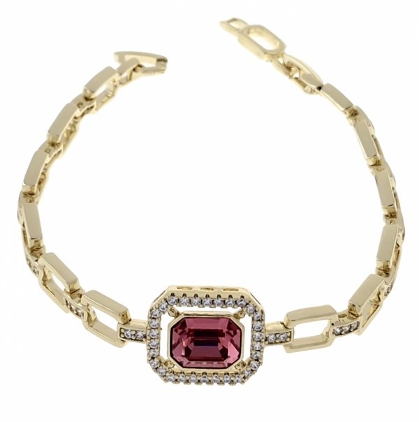 558 Bransoletka elegancka złota 17+2,5cm pozłacana 14k Xuping Austrian Crystal