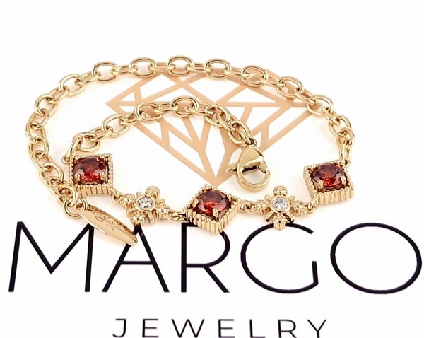 3147 Bransoletka złota cyrkonie pozłacana 18k 20cm 7mm Xuping możliwość skrócenia