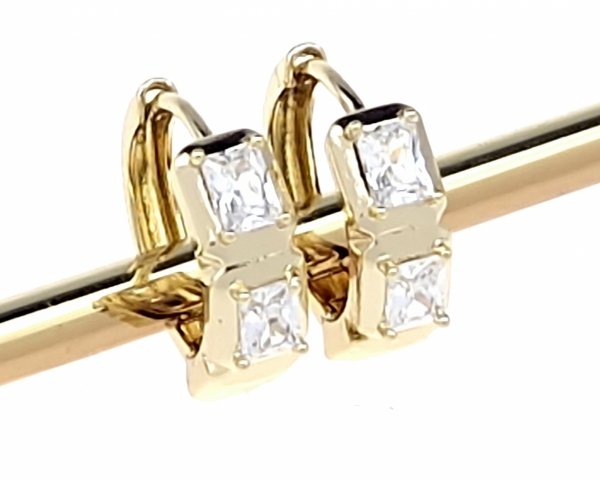 2945 Kolczyki złote pozłacane cyrkonie wiszące 14K Xuping 