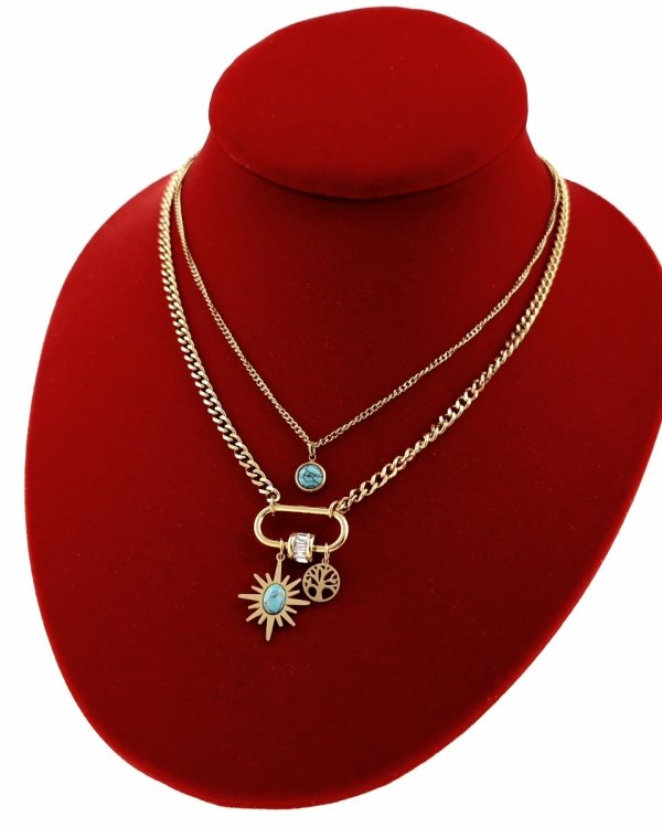 1546 Złoty łańcuszek 40-45+5cm naszyjnik stal chirurgiczna nierdzewna 316L