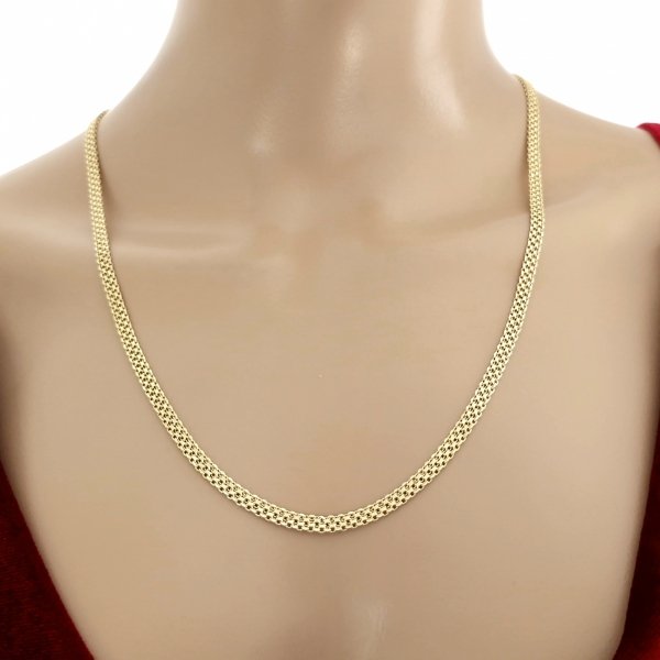 0371 Złoty łańcuszek 60cm bismark pozłacany 14K naszyjnik  