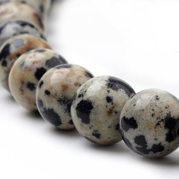 2250 Jaspis dalmatyński kamień naturalny 8mm, pasmo 38cm