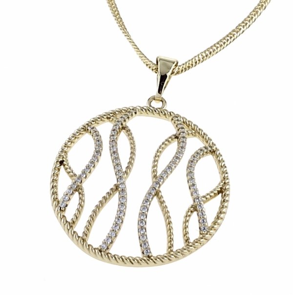 4195 Złota zawieszka cyrkonie błyszcząca pozłacana 14k Xuping