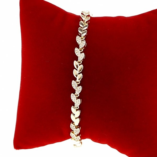 1580a Bransoletka złota elegancka cyrkonie 19cm pozłacana 14k Aisadi