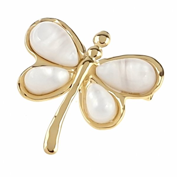 4776 Elegancka broszka złota stal chirurgiczna przypinka motyl