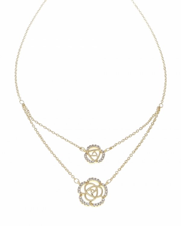 465 Złoty łańcuszek naszyjnik 40+5cm pozłacany 14k cyrkonie