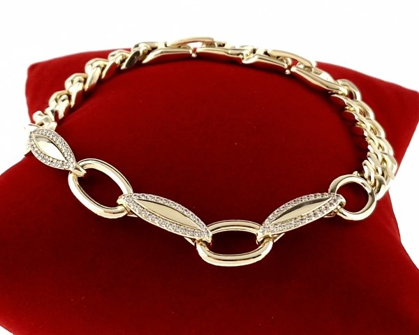 013f Bransoletka elegancka złota 17+2,5cm pozłacana 14k Xuping cyrkonie
