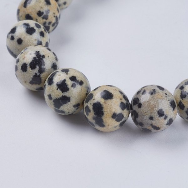 487 Jaspis dalmatyński kamień naturalny 10mm, pasmo 19cm