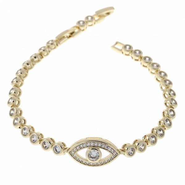 4719 Bransoletka elegancka złota 17+2cm pozłacana 14k cyrkonie