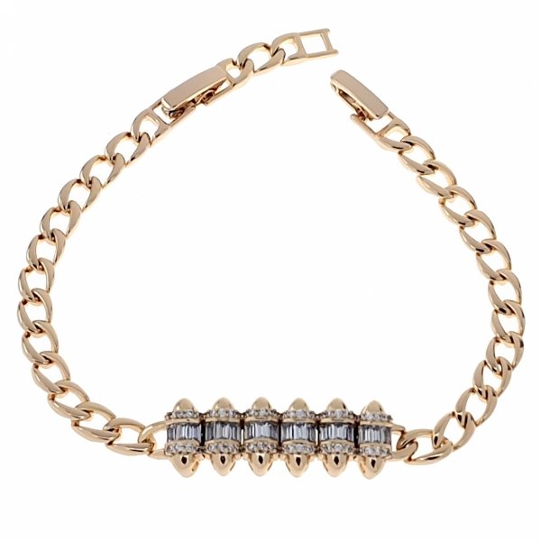 4584 Bransoletka cyrkonie złota 19cm pozłacana 18k Xuping