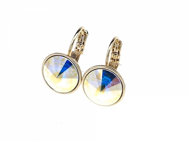2893 Kolczyki złote pozłacane 14k wiszące Austrian Crystal 