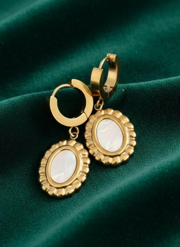 515 Kolczyki złote stal chirurgiczna 316L wiszące celebrytki 