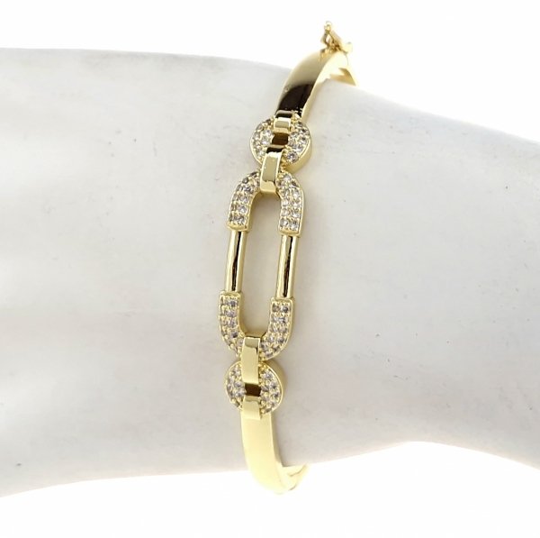 3940 Bransoletka złota elegancka 6cm pozłacana 14k bangla Xuping