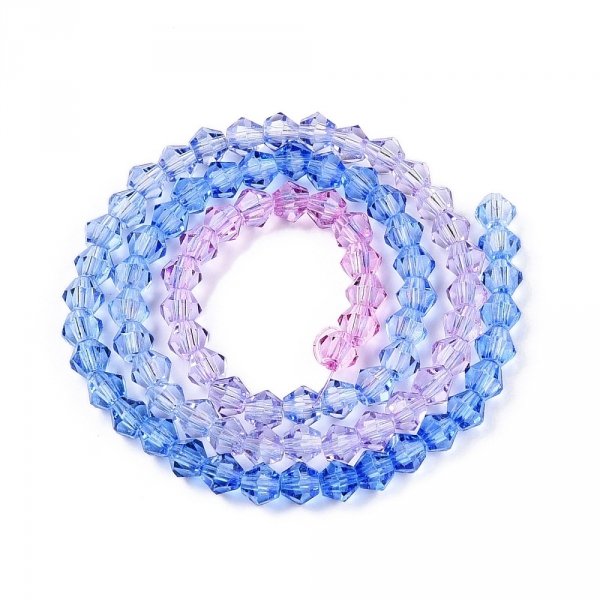 1802 Szklane koraliki fasetowane, kolorowe 4x4,5mm sznur 32cm