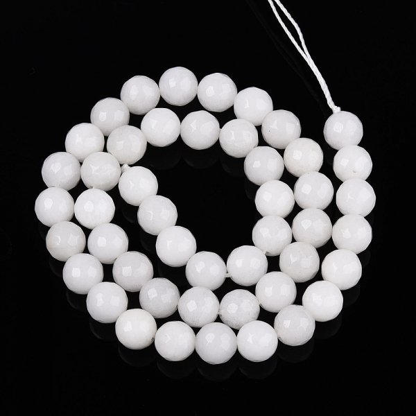 sz283Jadeit kamień naturalny fasetowany 8mm pasmo 38cm