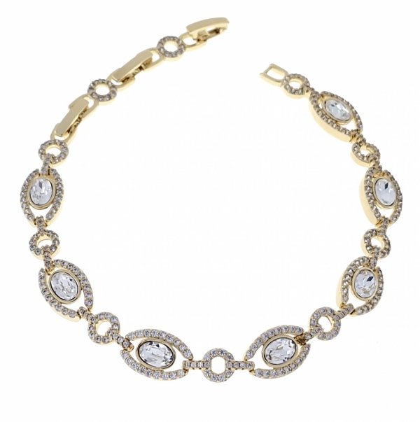 1954 Bransoletka elegancka złota 16+2+2cm pozłacana 14k Xuping cyrkonie